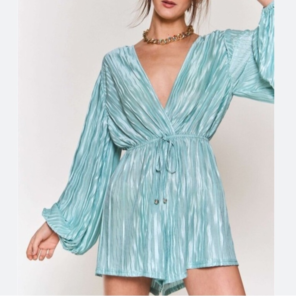 NWT Hers & Mine Blue Mint Dixie Romper